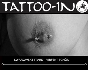 Nipplepiercing mit swarovski sternen