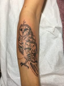 Eulentattoo owl tattoo Blackworktattoo sketchtattoo