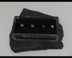 Nasenstecker Nasenpiercings 14 Karat Weissgold und Gelbgold