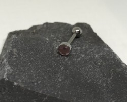 Zungenpiercing mit Rosenquarz, Innengewinde,